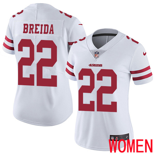 San Francisco 49ers Limited White Women Matt Breida Road NFL Jersey #22 Vapor Untouchable